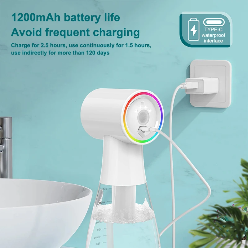 موزع شامبو رغوي كهربائي، موزع صابون، بخاخ شامبو للحمام