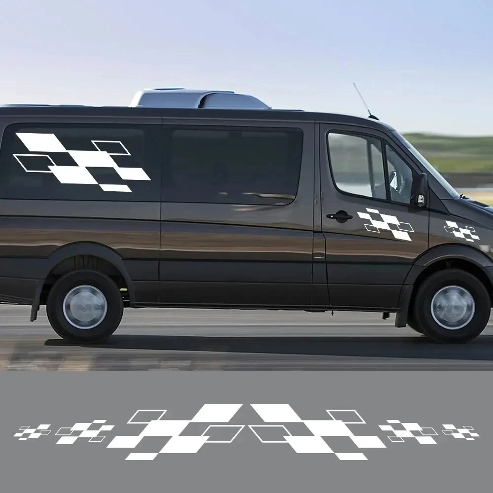 Car Body Side Stickers For Mercedes Benz Sprinter Motorhome Camper Van Racing Sports Stripes Graphics Decals Auto Accessories