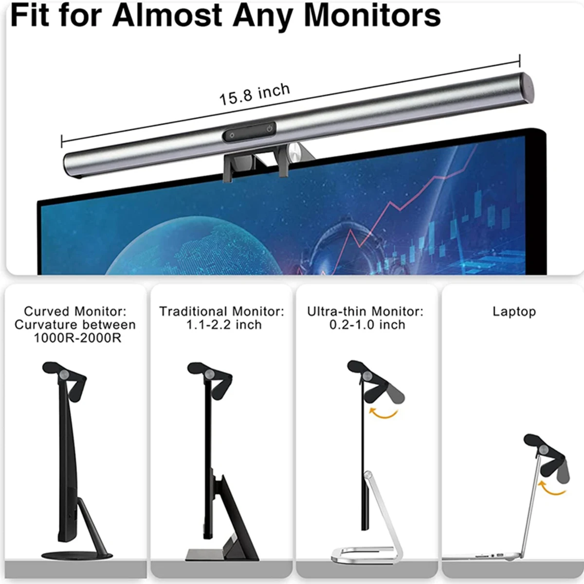 

The New Computer Monitor Hanging Lamp USB Powered Screen Light Bar Touch Dimming Desk Lampmonitor Light For Office Home