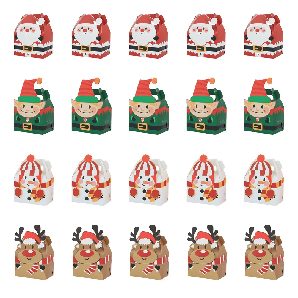 

20pcs Christmas Candy Boxes Empty Advent Calendar Small Decorative Cases Holiday Treat Packaging Gifts Muffin Baking Sturdy