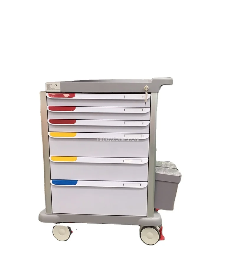 

MT Quality ABS Emergency Trolley, Transfer Nursing Drug Trolley With Drawers For Hospital Usage