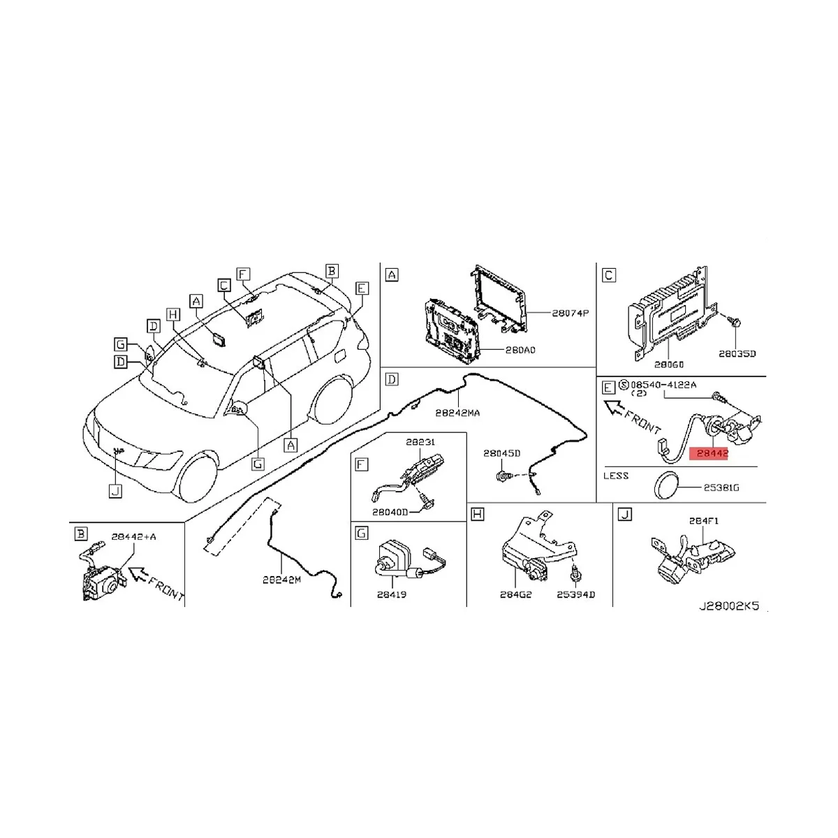 

28442-5ZW0B Car Rear Camera Parking Camera for 2017-2020 284425ZW0B