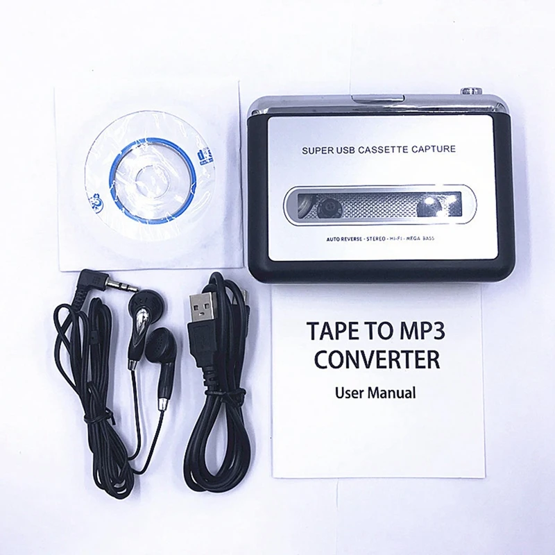 Lettore di Cassette portatile da cassetta USB a convertitore MP3 Walkman Audio Music Cassette con auricolari