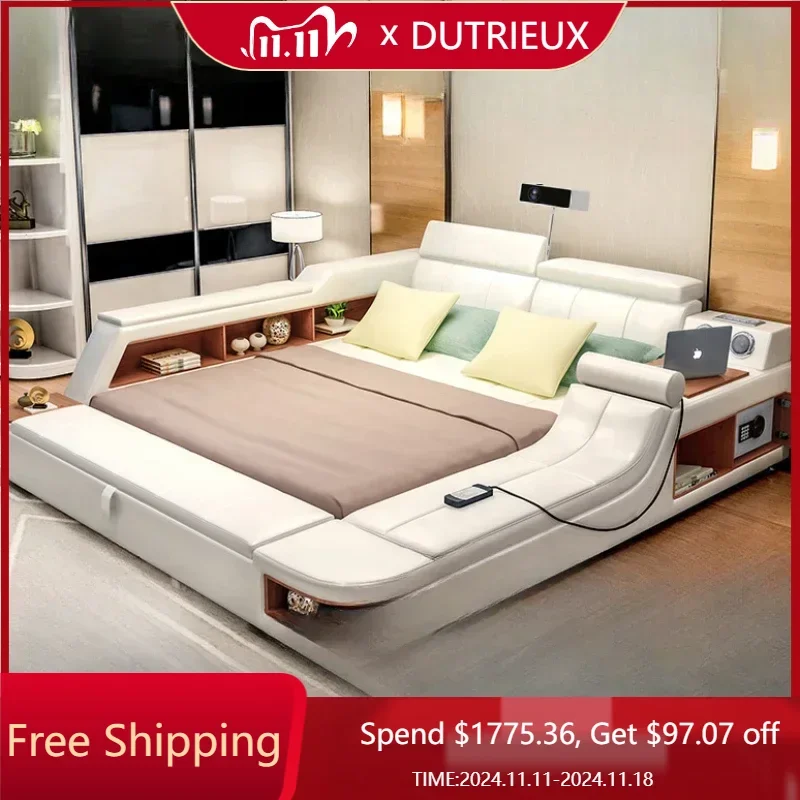 

Queen Size Designer Luxury Double Bed Frame Modern High End Salon Queen Bed Frame Multifunctional Cama Matrimonial Furniture