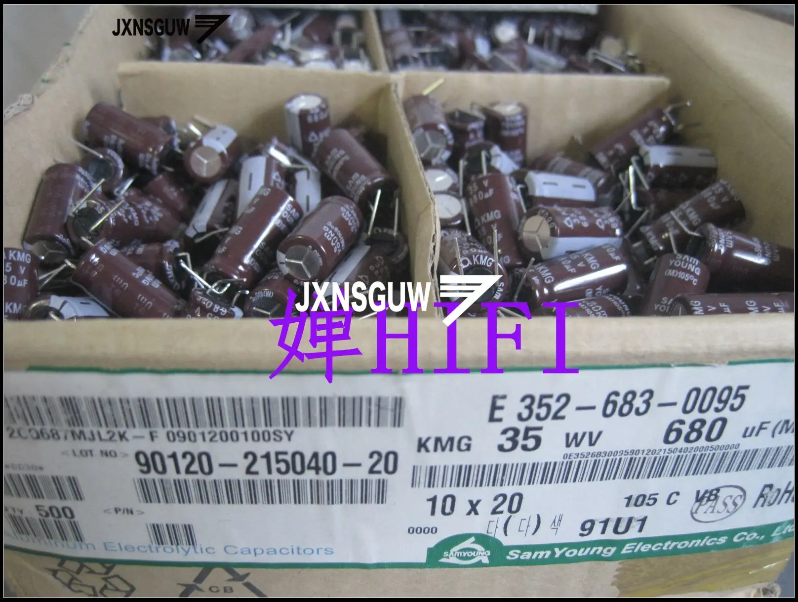 20PCS Original SAMYOUNG KMG 35V680UF 10X20MM Brown Aluminum electrolytic capacitors 680uF/35v 105 degrees 680UF 35V