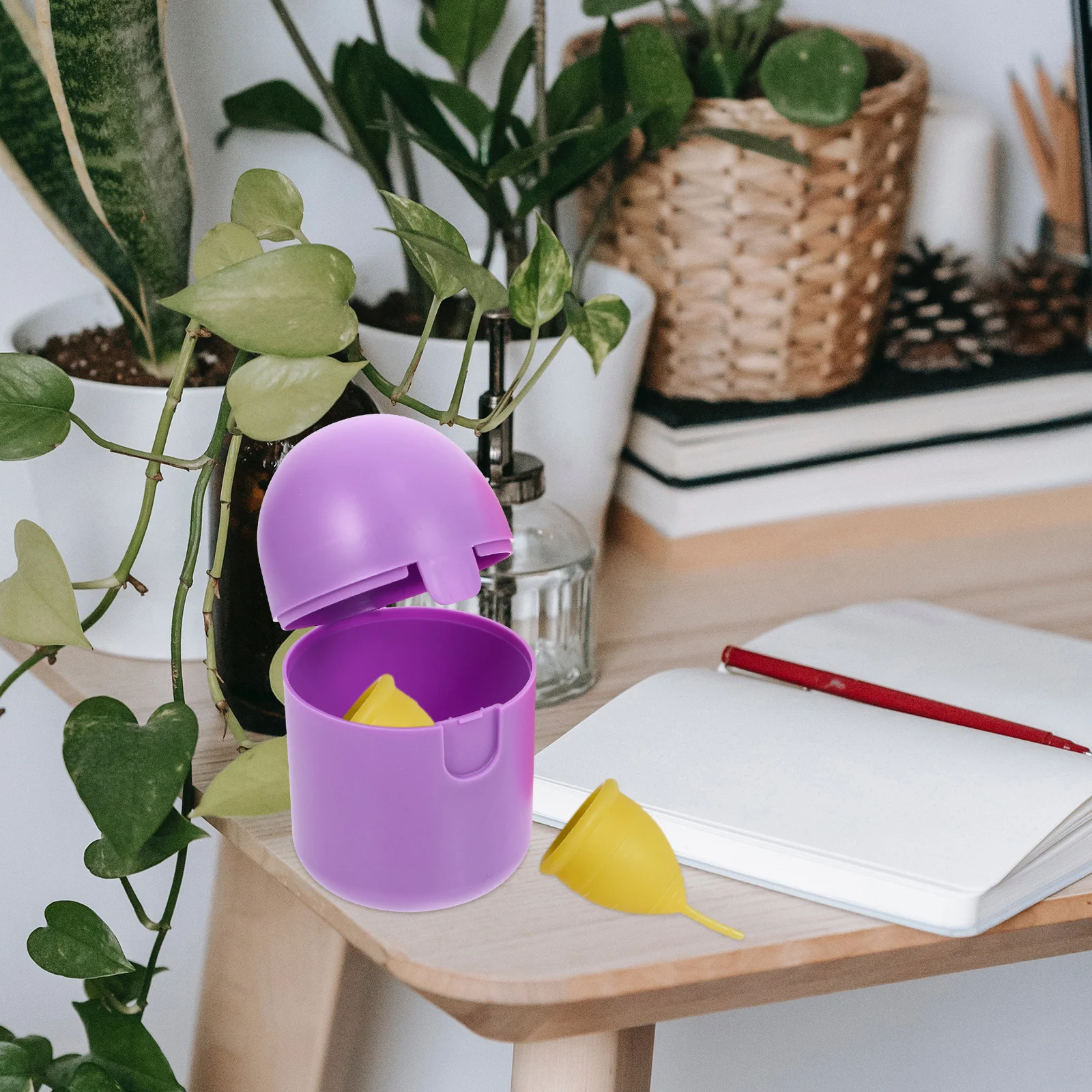 

2 шт., коробка для хранения менструальной чашки, портативный паровой стерилизатор из полипропилена для женских личных предметов, мини-стерилизация