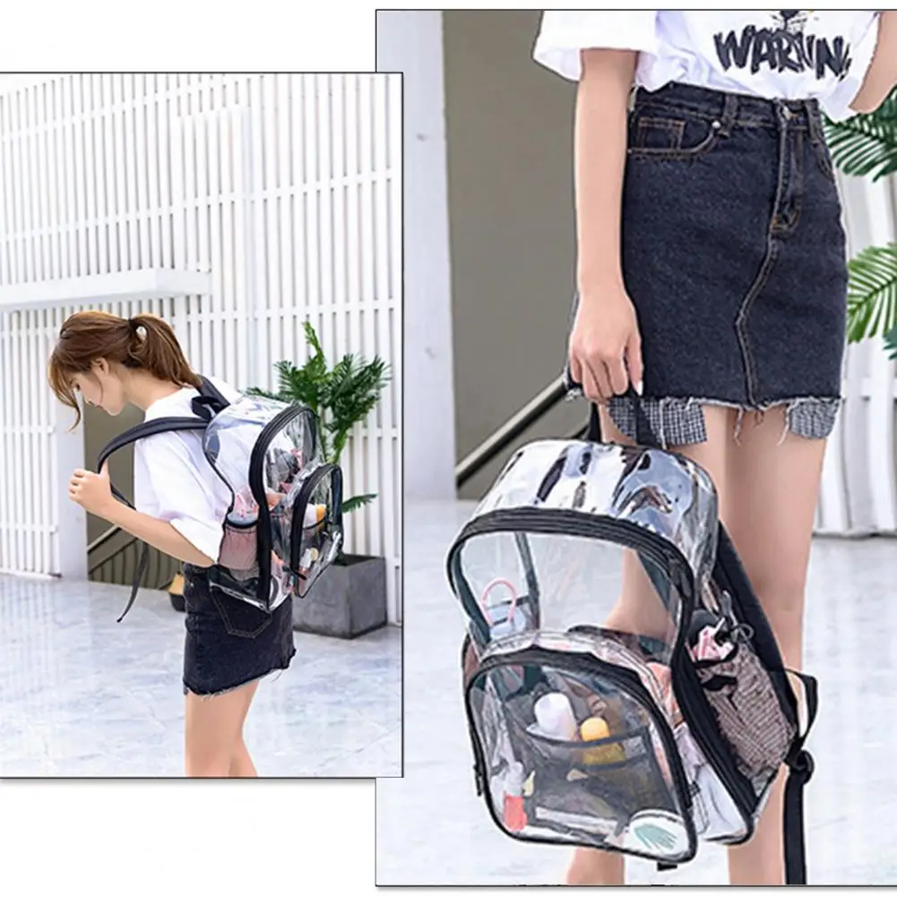 Student Rucksack Frauen Rucksack Sport Reise Schule Notebook Rucksäcke transparent große Kapazität glatten Reiß verschluss Schult asche