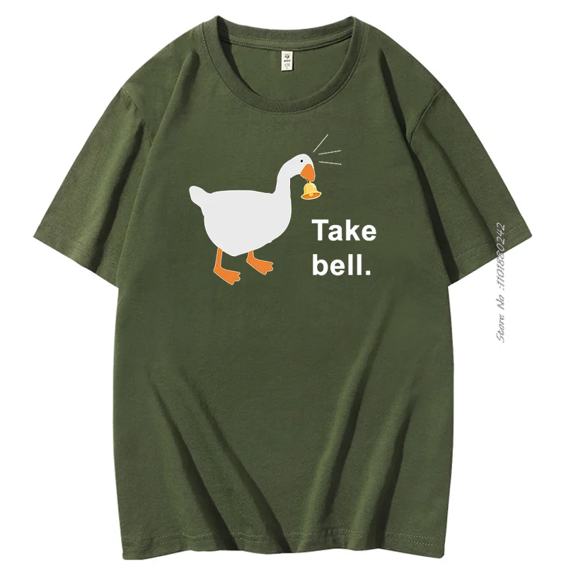 Summer Men's T-Shirt Take Bell Goose Graphic T Shirts Untitled Goose Game Cotton Short Sleeve T-Shirt Streetwear Mens Clothes