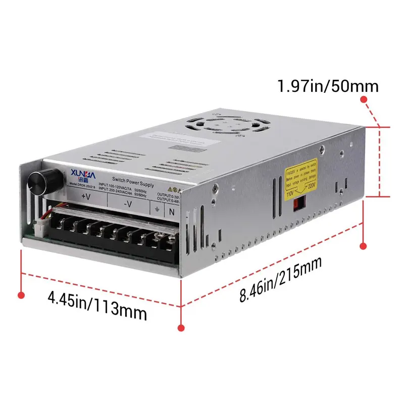 500W Current / Voltage Adjustable Digital Display Switching Power Supply 12V 24V 36V 48V 60V 80V