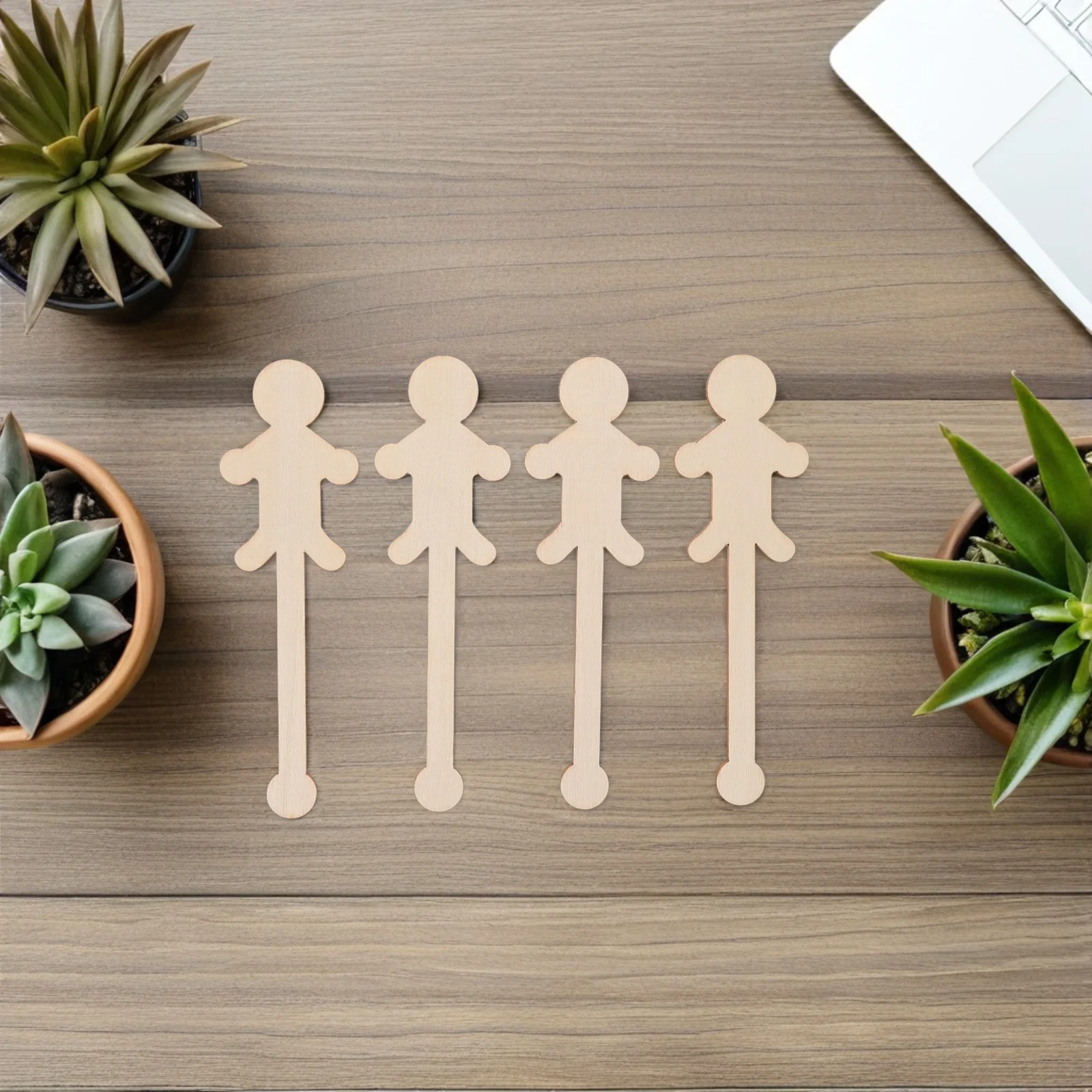 

90pcs Wooden People Cutouts Blank Unfinished Boy Girl Shape Slices Holiday Party Decorations Home Kids Art School Projects