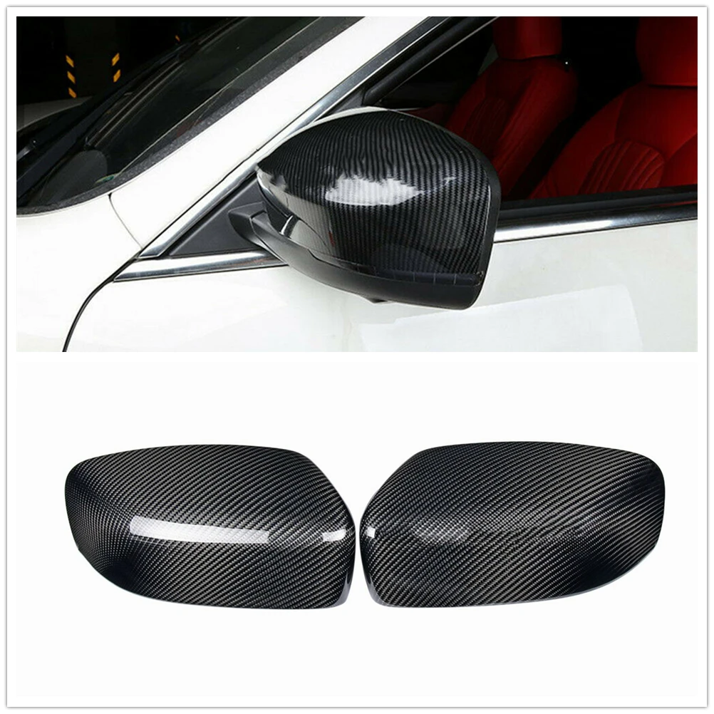 Carbon Fiber Mirror Cover Add On Car Exterior Rearview Reverse Rear View Shell For Maserati Quattroporte GT Sedan Ghibli