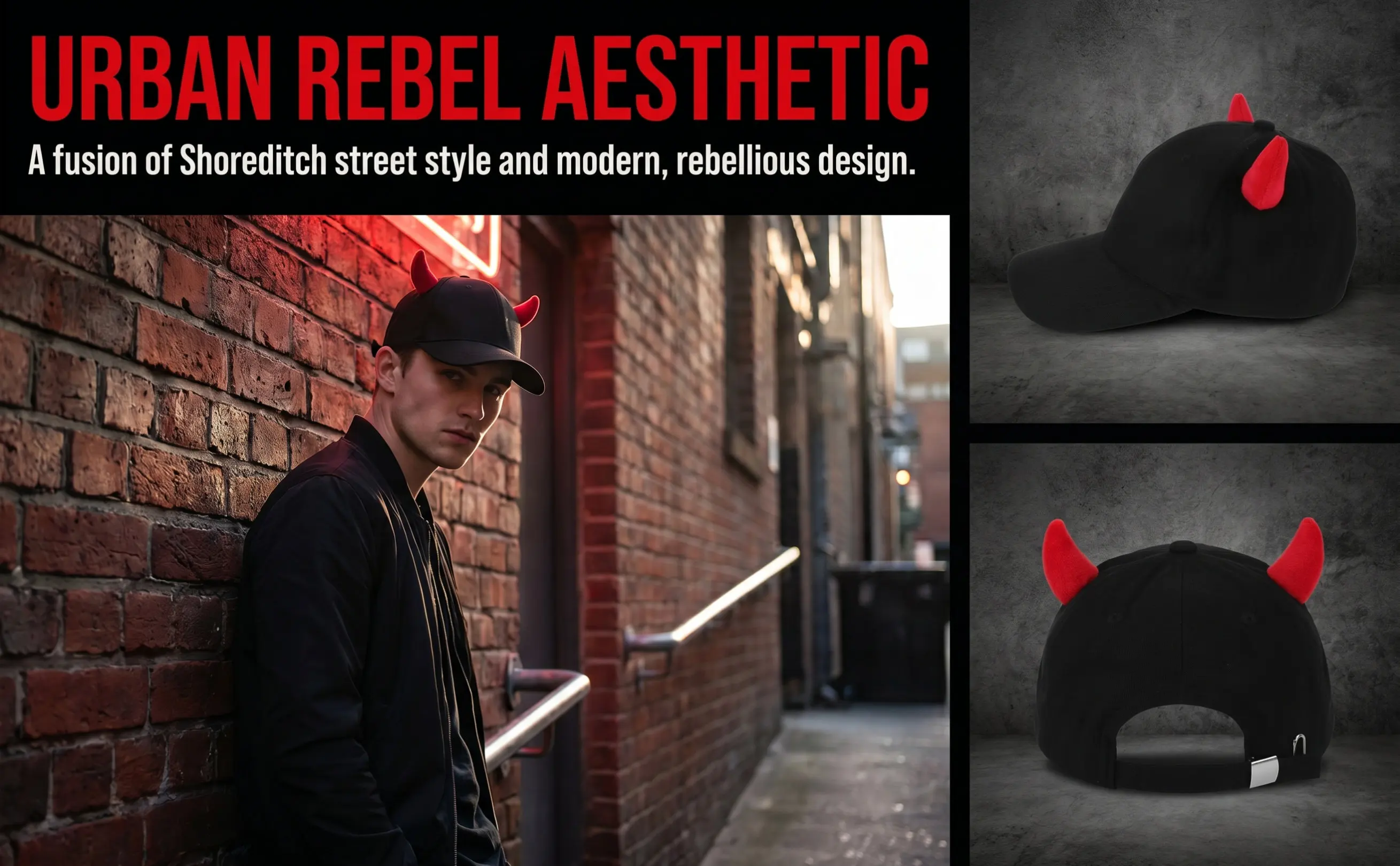Evil Horn Baseball Cap Unisex Devil Horn Hat Stylish Korean Baseball Hat Autumn Outdoor Wear Unique Headpiece