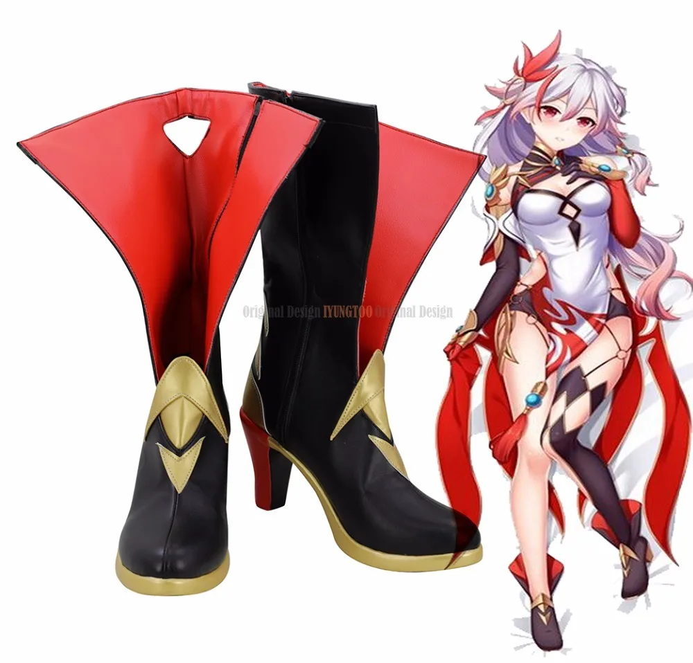 

FuKa Shoes Cosplay Honkai Impact 3 FuKa Chi Ling Cosplay Boots High Heel Shoes Custom Made Unisex Shoes