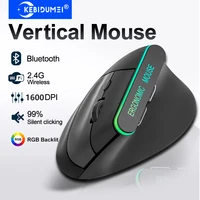 Ratón Vertical RGB 2,4G, inalámbrico, modo Dual, Bluetooth, ergonómico, recargable, silencioso, para PC y portátil RGB Vertical Mouse 2.4G Wireless Mouse Dual Mode Bluetooth Mouse Ergonomic Mouse Rechargeable Mice