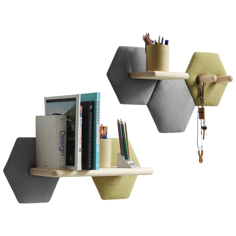 YY Special Wall Pendant Living Room Background Wall Storage Hexagonal Sofa Shelf