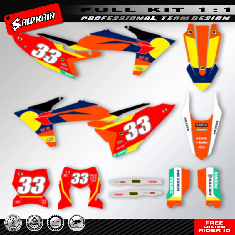 

Sawrain Graphic Kit for 2024 2025 2026 EXC 150 200 250 300 350 400 450 2023 2024 2025 SX SXF Motorcycle Decal Stickers