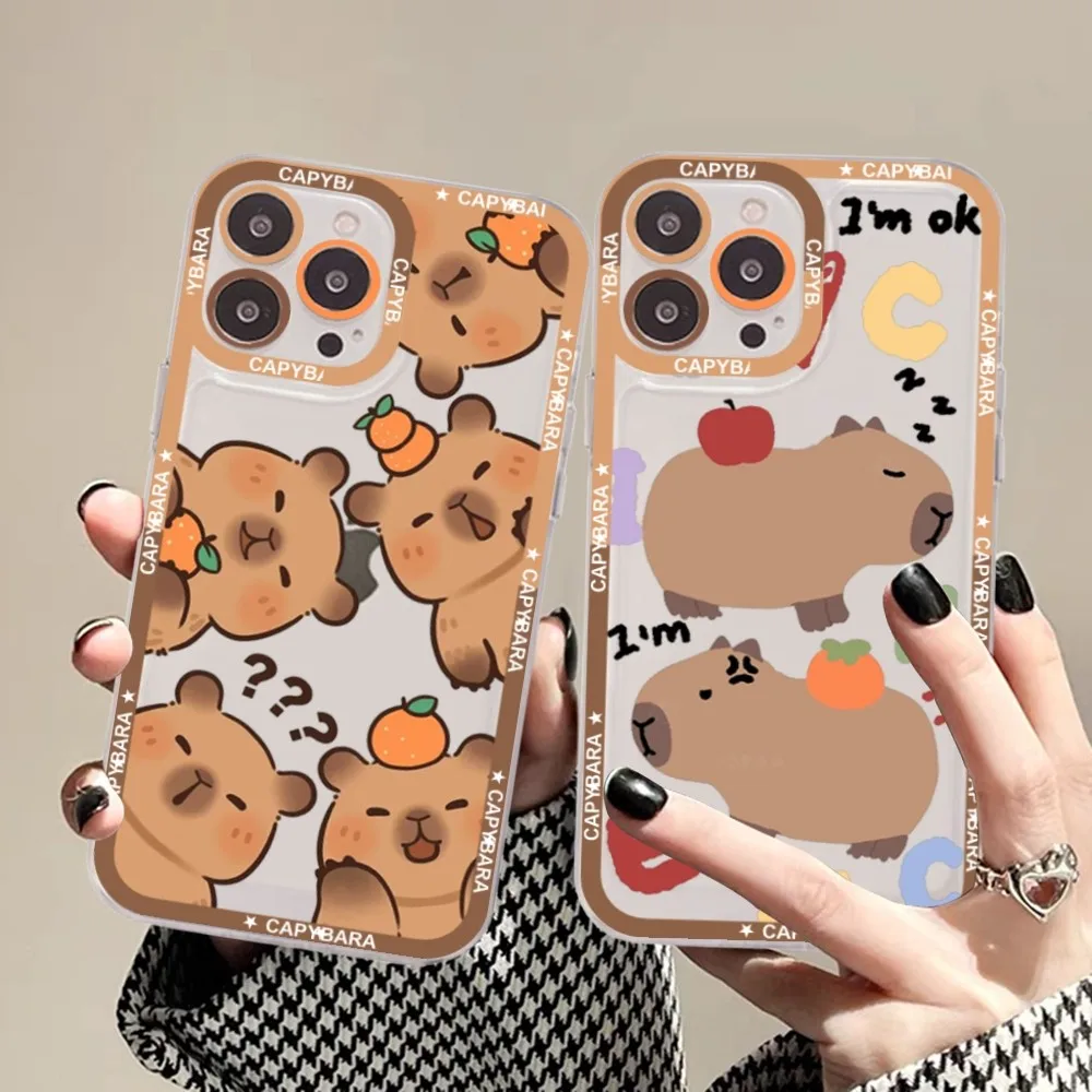 

Cartoon Capybara Phone Case For Redmi 7 8 9 A For Redmi Note 5 7 8 9 10 11 Pro Max 4G 5G Funfas