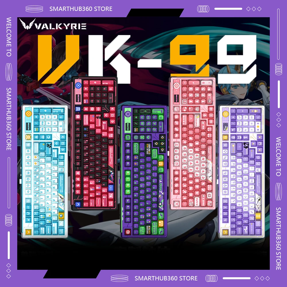 

VALKYRIE VK99 Механические клавиатуры 2,4G Беспроводная Bluetooth Проводная 3-режимная RGB Полноклавишная игровая клавиатура с возможностью горячей замены ПК Киберспорт