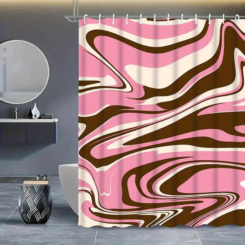Jit1pc Unique Hand-Sketched Design Shower Curtain, Luxurious Stylish Bathroom Curtain, Versatile Curtain, Decorative Pattern for
