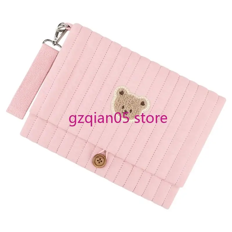 

N7ME Multifunctional Baby Travel Diaper Bag Easy Attachable To Strollers Compact Foldable Design With Bear Embroidery