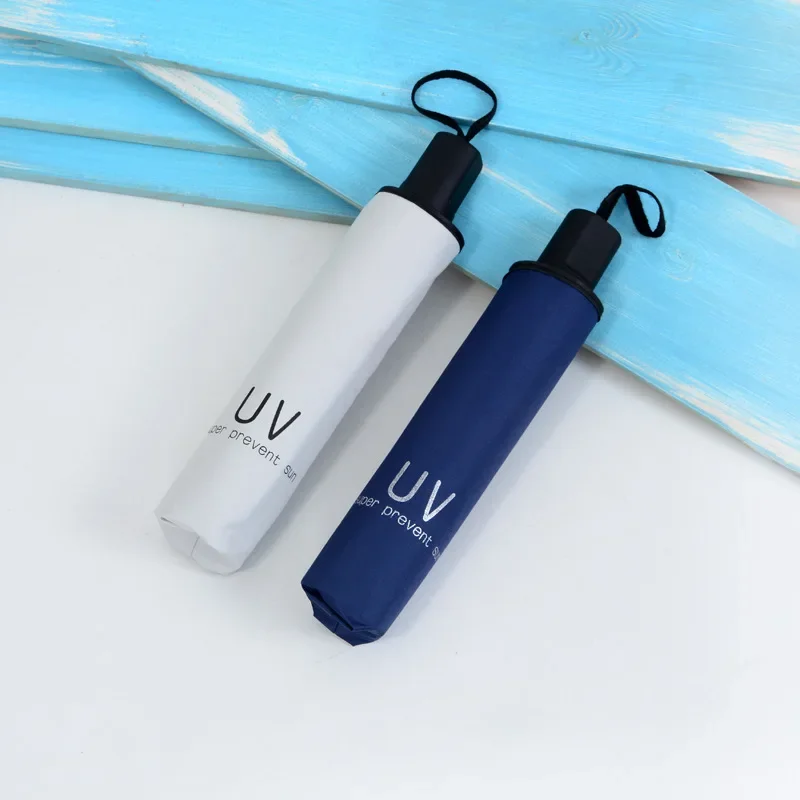 

Umbrellas Manual Regular Solid Simple Sunny and Rainy Umbrella All-match Windy Water Resistant Three-folding Portable for Adults