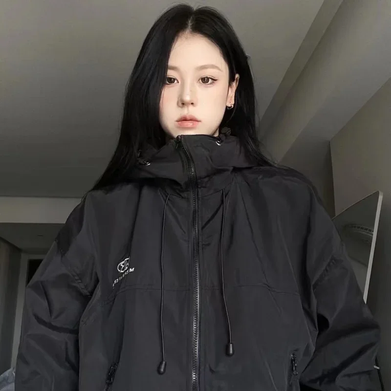 

Harajuku Green Jackets Women Y2k Streetwear Coats Oversized Autumn Outdoor Korean Vintage Black Jacket Trending Products 2023