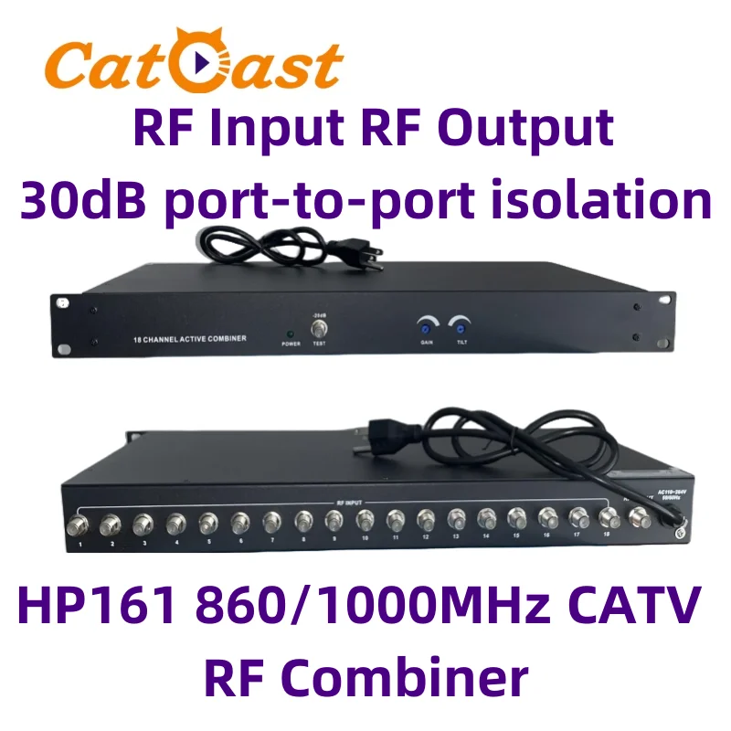 860/1000MHz 18 in 1 CATV RF Combiner 30dB Port to Port Isolation Combiner