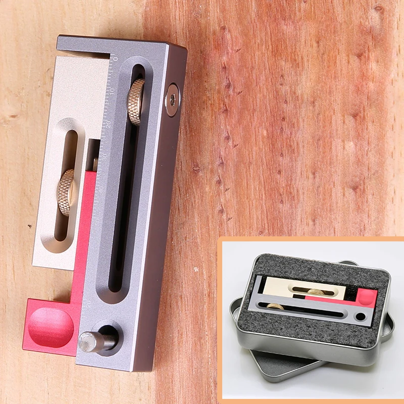 

HONGDUI Woodworking Saw Tooth Ruler Tool, Saw Adjuster, Slot Regulator, Make Mortise Tenon Measuring Block, Length Compensation