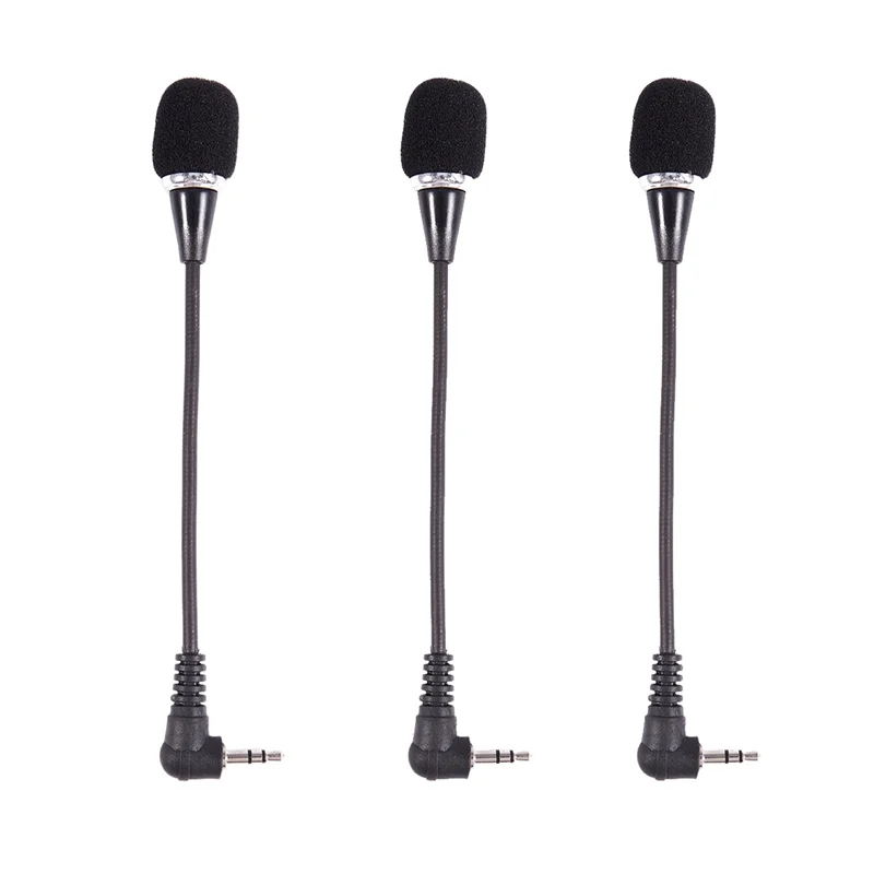 FORW-3X Flexível 3.5Mm Jack Mini Microfone Microfone Para PC Laptop Desktop Skype Yahoo Preto