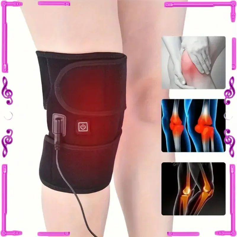 Joelheira elétrica aquecida ajustável, suporte térmico de inverno quente com artrite, alívio da dor, massageador para pernas frias