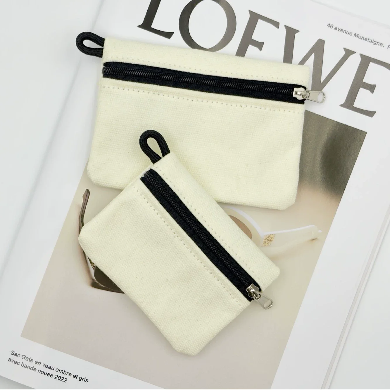 Canvas Mini Coin Purse Simple Zipper Kid Storage Pouch Money Pocket Solid Color Coin Key Bag Women Men Cute Wallet Mini Purse