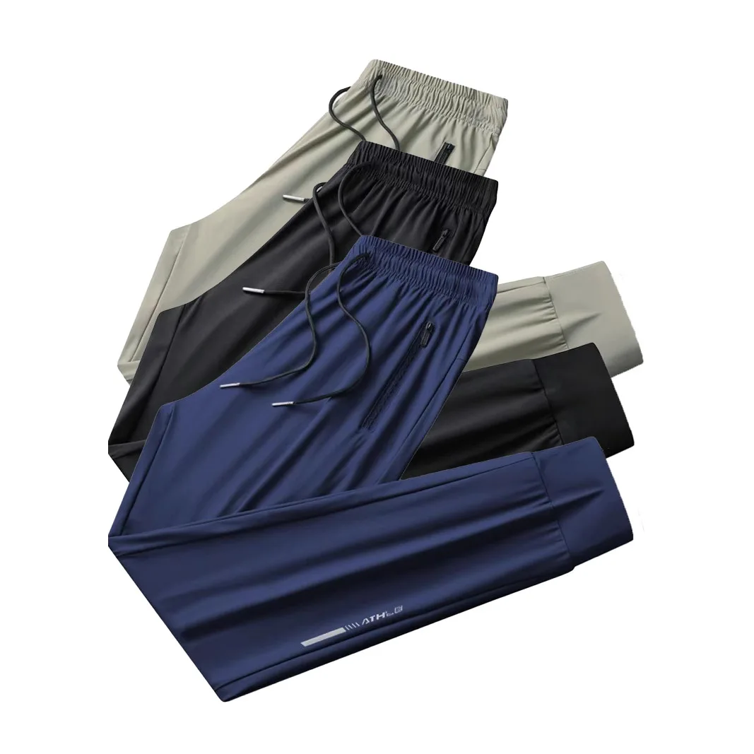 Men Jogging Long Pants Summer New Black Thin Business Running Outdoor Elastic Breathable Straight Workout Leg Sports Pant