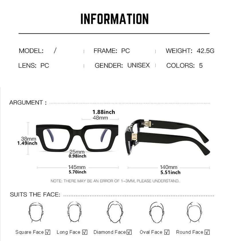 2026New رجل امرأة نظارات للقراءة موضة تنوعا مربع نظارات القراءة الرجعية للجنسين القراء عالية الجودة Antiblulet ، Gl