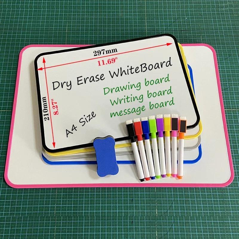 

A4 Multipurpose Whiteboard-Magnetic Dry Scribe Board for Painting,Writing,Messages&Bulletin Board Planningfor Home,School&Office