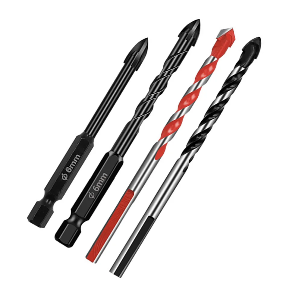 Set di punte da trapano per piastrelle da 4 pezzi Punte da perforazione a mano multiuso in lega dura Utensili elettrici per fori per trapano elettrico in ceramica di vetro