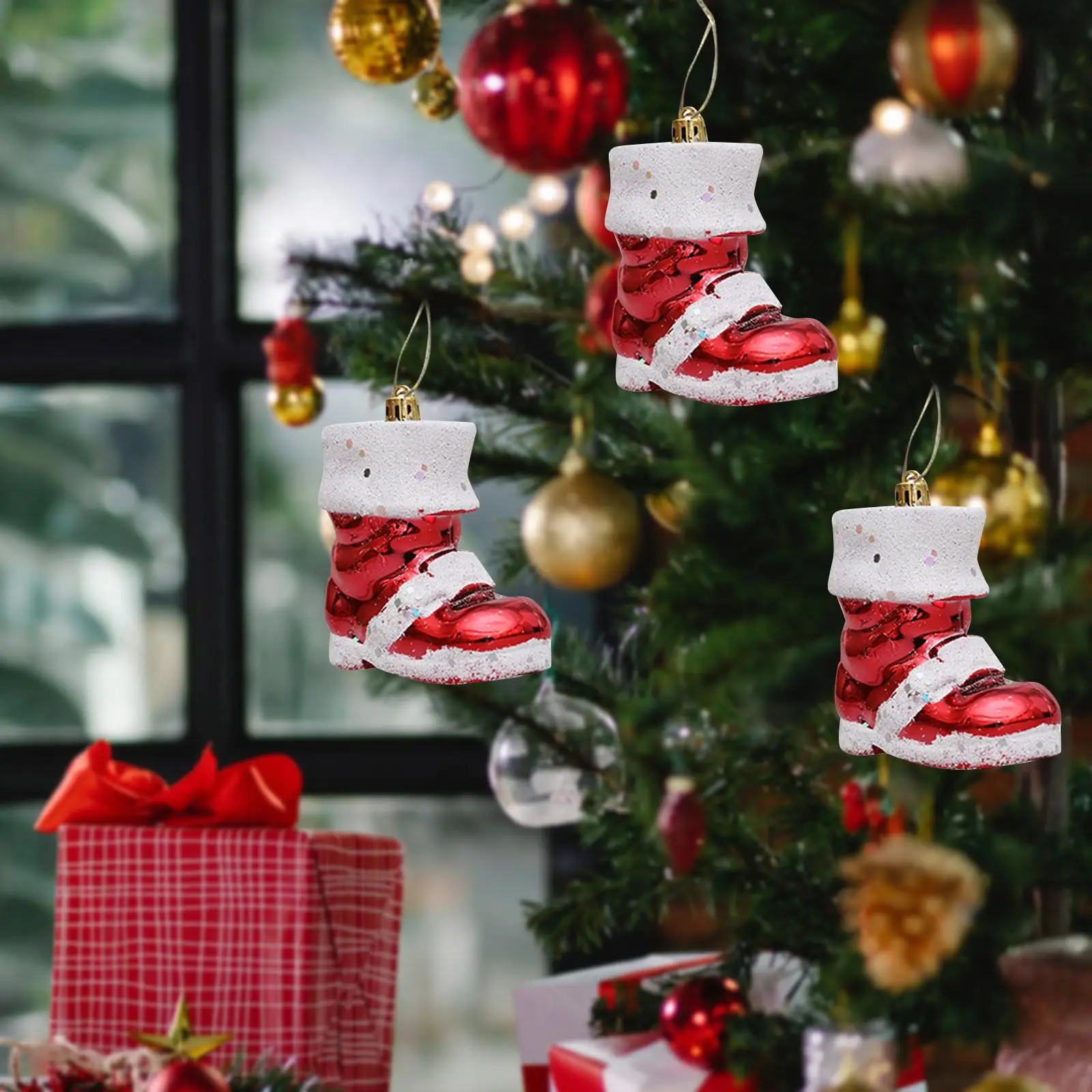 3Pcs Christmas Ornaments Santa Boot Craft Christmas Tree Decoration for Engagement Winter Home Party Decor Holiday Thanksgiving