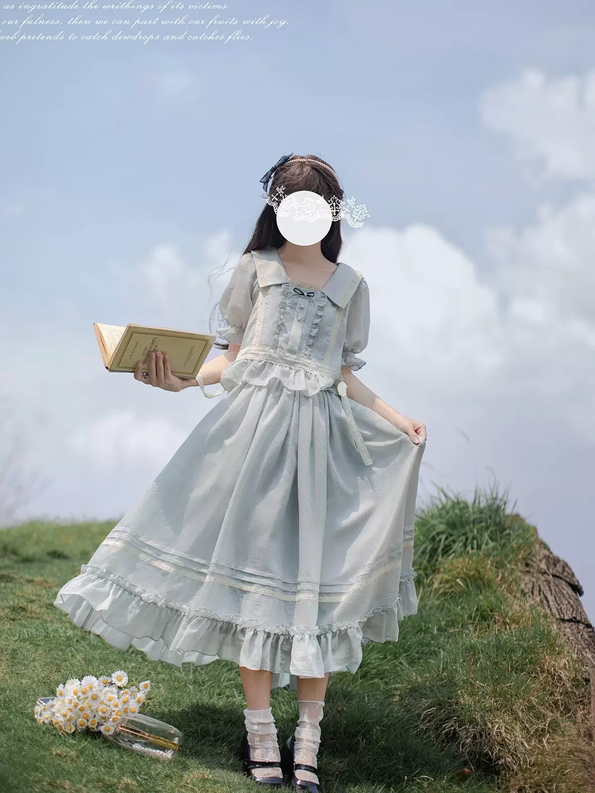 Harajuku Retro Şekilli Donanma Yaka Fransız Takım Elbise Taze Ve Tatlı Günlük Arkadaş Üst Elbise Sevimli Tarzı Moda Seti Kızı Için Hediye