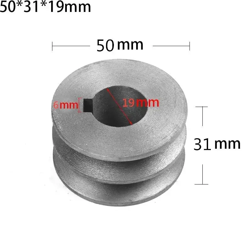 Practical New V-Belt Pulley 1 Pc Cast Iron Motor Power Tool Accessory Dia 50mm-100 Double Slot Pulley Timing Belt