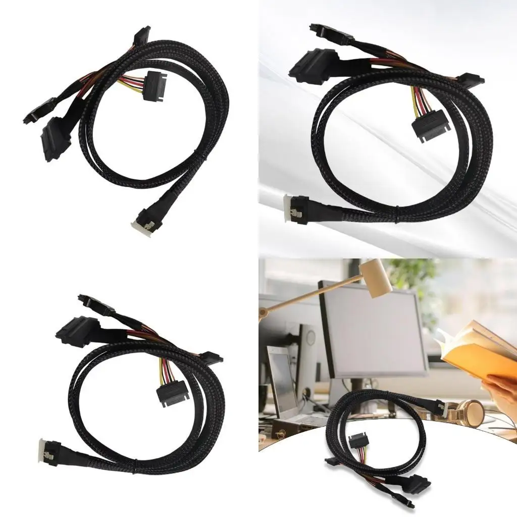 

R53C Внешний кабель SFF8654 (8i) до 2xsff8639 NVME кабель 12/24 Гбит/с кабеля передачи данных с жестким дисковым сервером для ПК