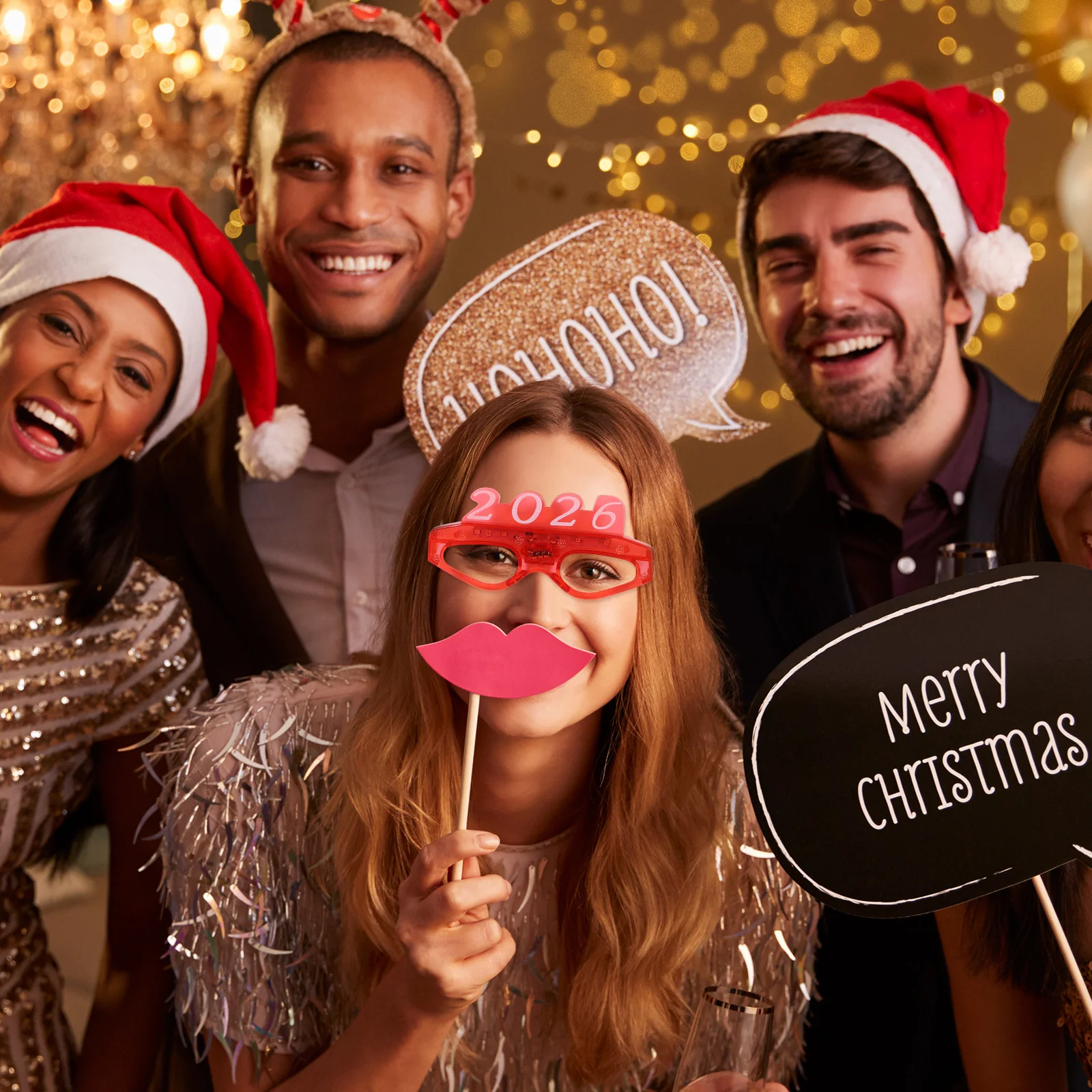 

8Pcs LED Light Glasses 2026 Party Sunglasses Flashing Eyewear for New Year Eve Birthday Graduation Outdoor Concerts