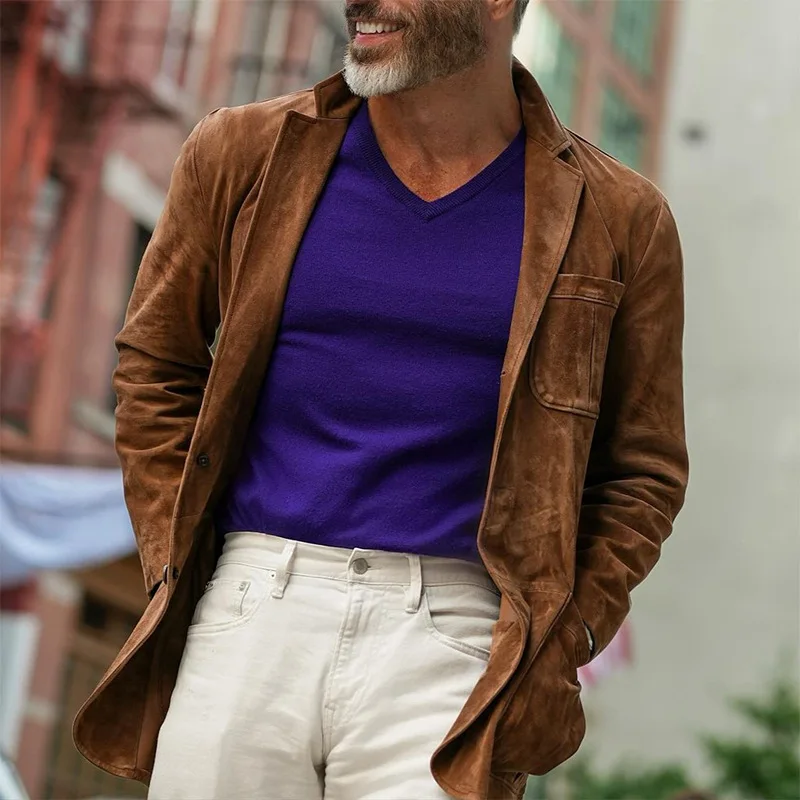 

Men's Pure Color Collared Jaet Outerwear Casual Sle Winter Season ort Length Slim Fit pe Independent Station Cross Bo...