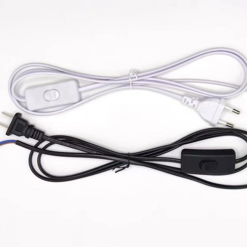 220V Extension Power Cord Cable With Switch US EU Plug 303 Electric Extension Cable Wire AC 220V Power Cord Desktop Cable 1.8m
