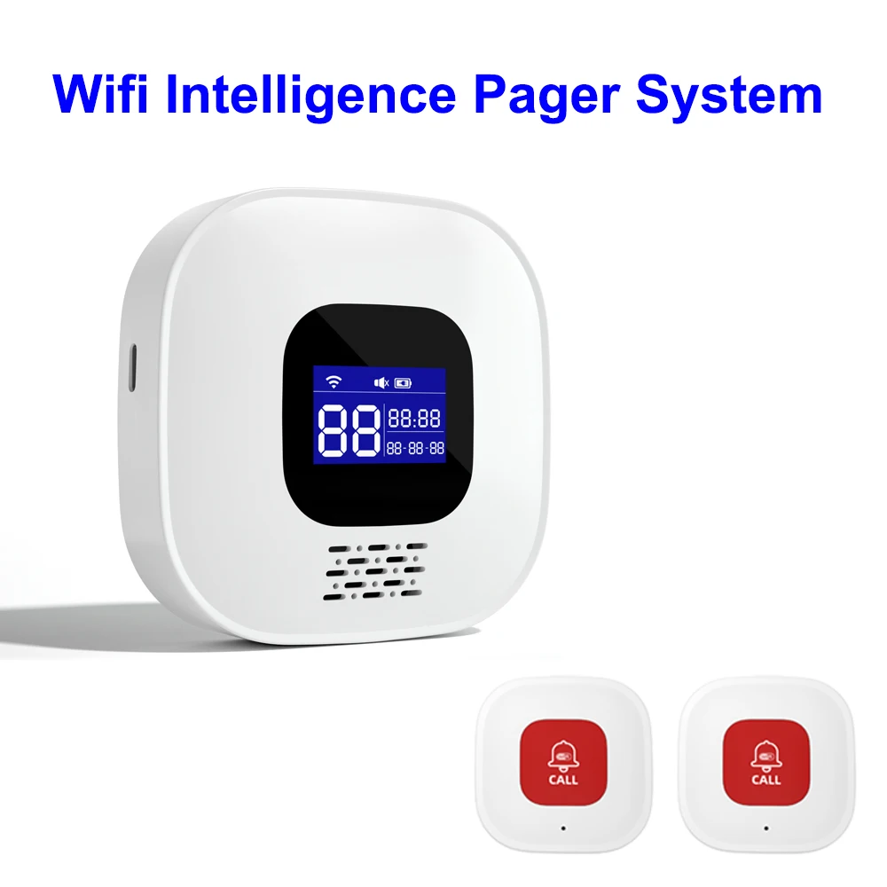 Draagbare Smart Tuya Alarm Oproep Bel Verzorger Pager Draadloze WIFI Verpleegkundige Belknoppen voor Ouderen Monitoring SOS Alert Systeem