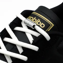 Leisure Sneakers Laces No Tie Shoelaces Elastic Quick Flat Shoelace Kids and Adult Lazy Laces Metal Lock Semicircle Shoelaces