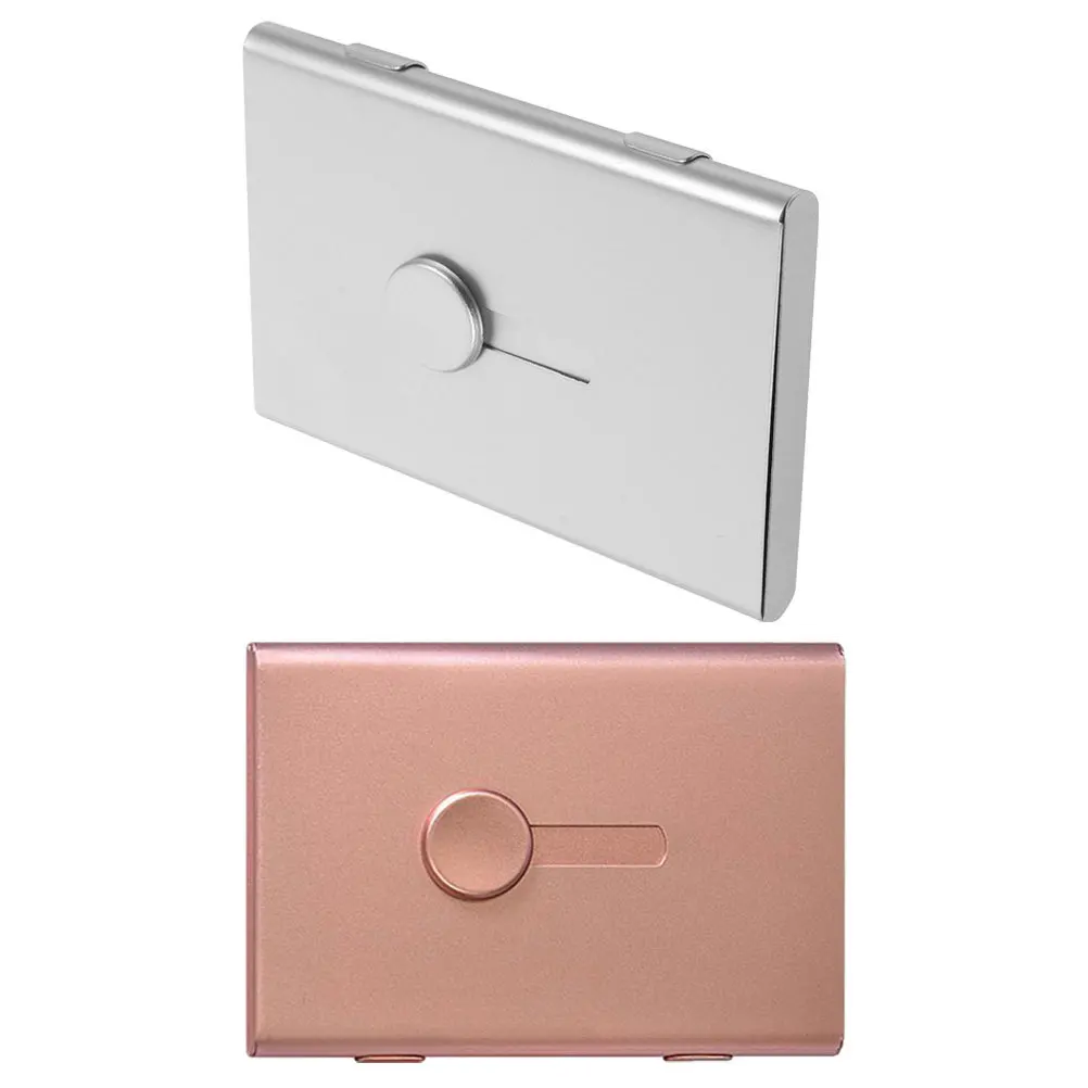 Étui pour cartes de visite en métal, 2 pièces, support coulissant élégant pour hommes et femmes, portefeuille Compact pour cartes d'identité de crédit, fournitures de bureau