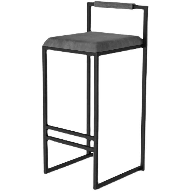 Nordic Velvet Black Bar Chairs for Kitchen Furniture Iron High Bar Stool Nordic Luxury Bar Seat Counter Stool Modern Furniture