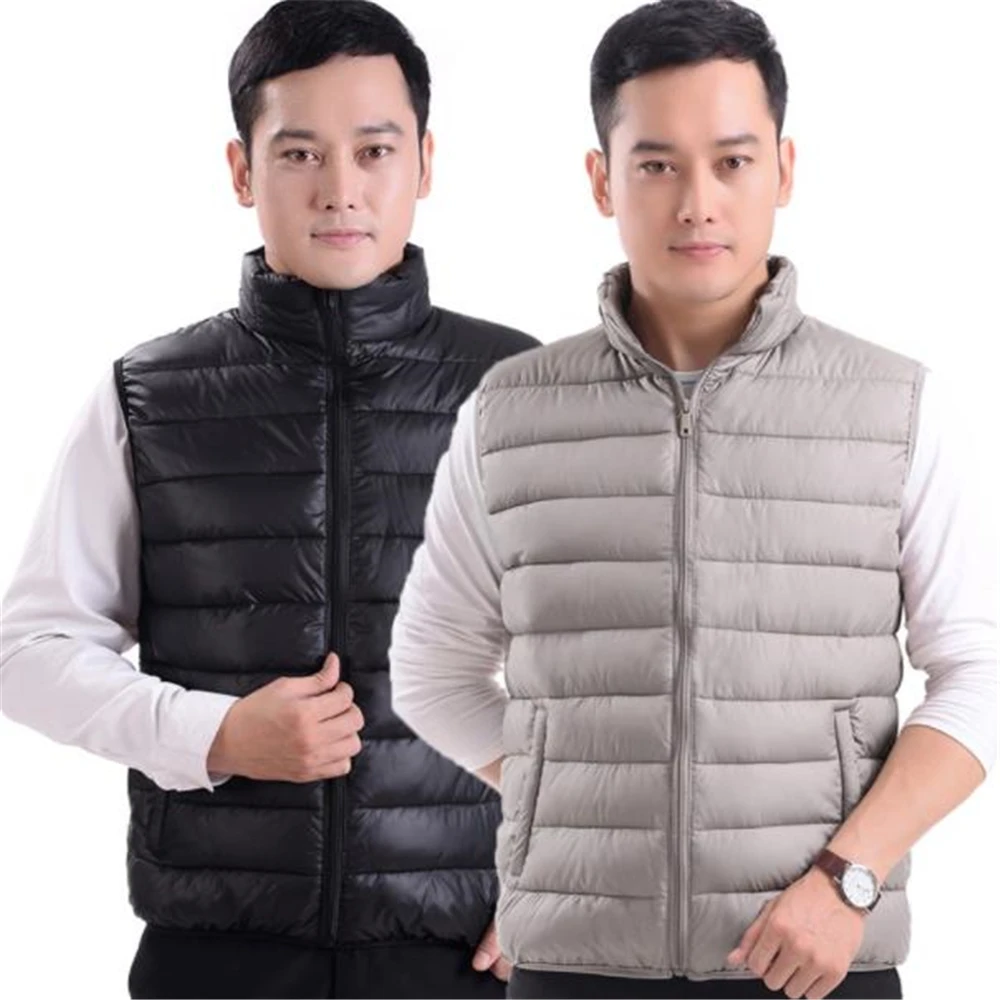 Mens Down Parkas New Autumn Warm Sleeveless Jackets Male Winter Casual Waistcoat Vests Hot Sale Veste Homme Brand Clothing