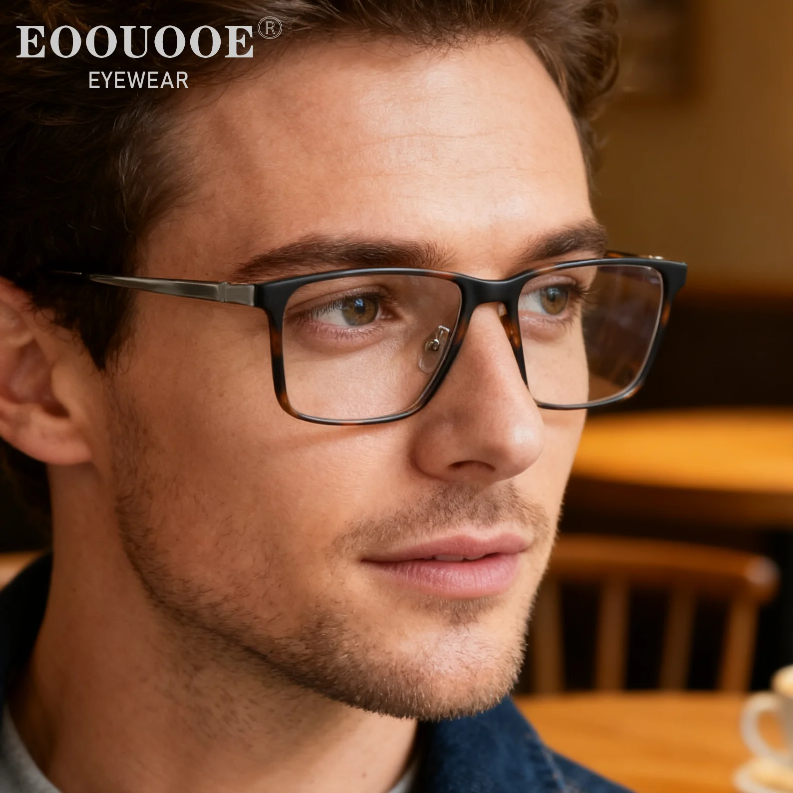 Pure Titanium WithTR90 Men Glasses Frame Myopia Single Vision Eyewear Hyperopia Progressive Prescription UV Men's Eyewear