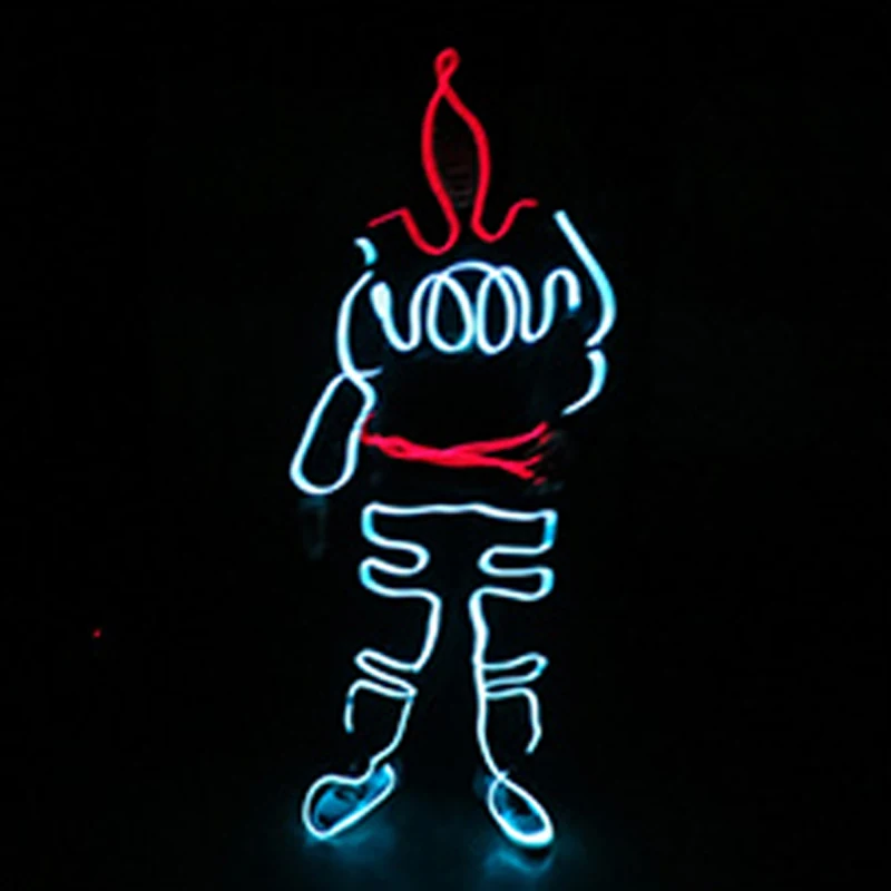 

Модный танцевальный DJ светодиодный светящийся костюм EL Wire с подсветкой сценический костюм светящийся флуоресцентный костюм DIY поставки одежды