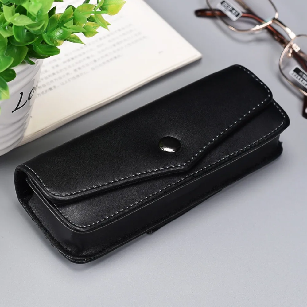 Upscale Belt Wearable Cowhide Glasses Case Men Portable Leather Reading Glasses Storage Box Phone Bags and Tool Carrying Cases